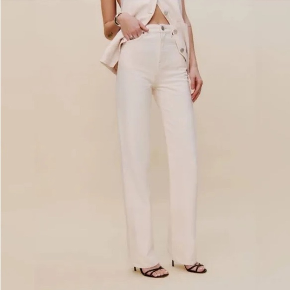 NWT!! Reformation Cream Wilder High Rise Wide Leg Jeans